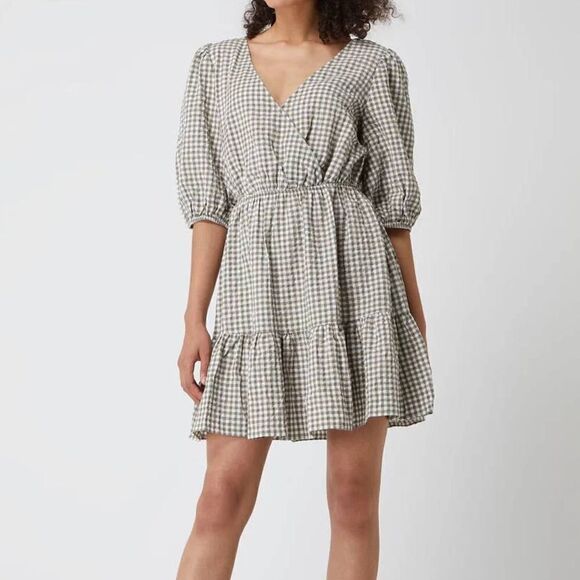 Mango Gingham Check Dress New - Picture 1 of 6